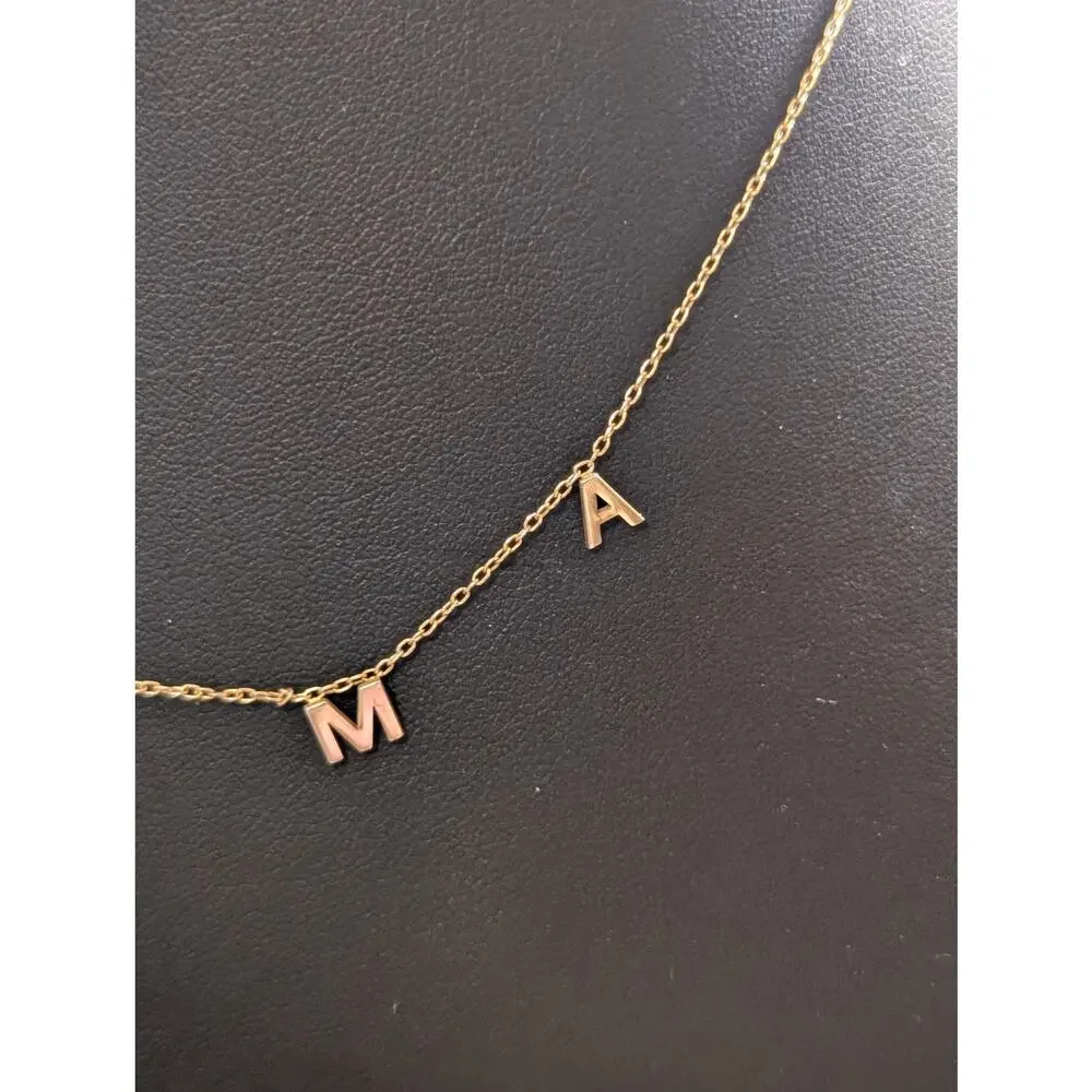 M A M A 925 Sterling Vermeil Yellow Tone Dainty 16